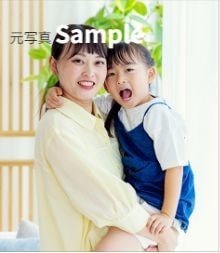 お母さんとお子さんのツーショットMyart写真がオーダーメイドで水彩画調アートポスターに